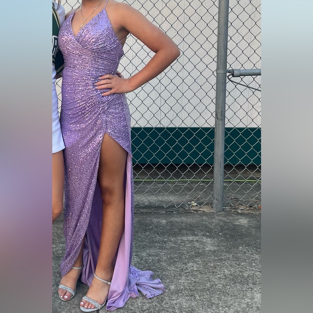 Elegant Lavender Sequin Dress